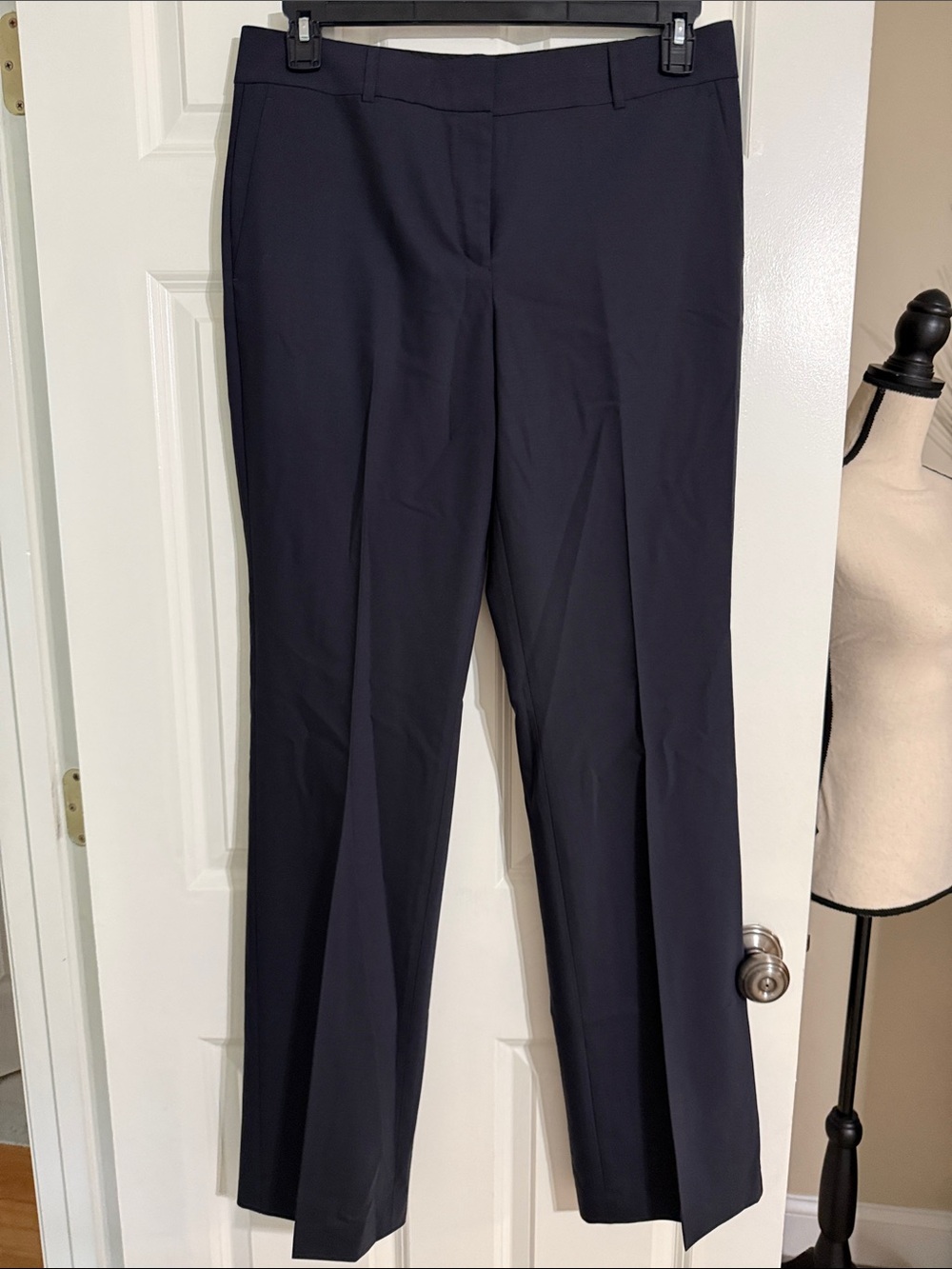 Ann Taylor Ann Fit Women's Navy Straight-Leg Dress Trousers